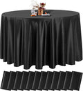 fani 12 Pack 108 Inch Black Satin Tablecloth by fani