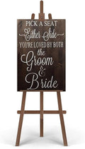 Rustic Wooden Signs Pick a Seat Not A Side Sign You Are Loved by the Groom and by Eletina