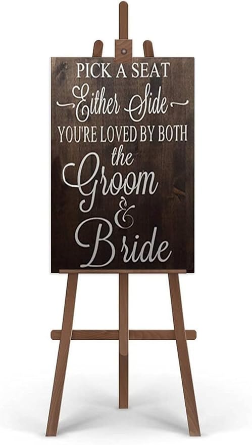 Rustic Wooden Signs Pick a Seat Not A Side Sign You Are Loved by the Groom and by Eletina