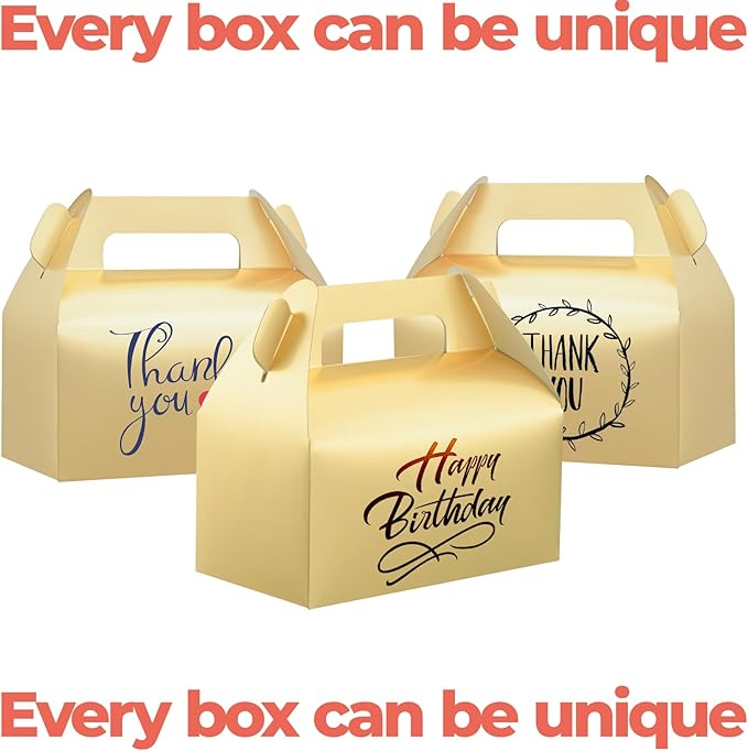 UnicoPak 30 Pack Gold Gable Treat Boxes, Party Favor Boxes, Gift Boxes - Image 4