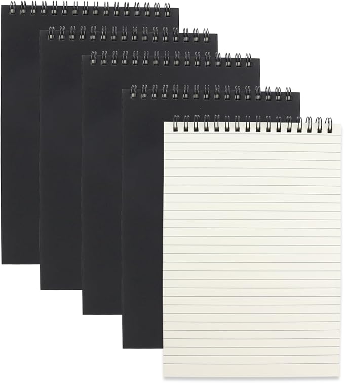 4 Pcs Top Bound Spiral Notebook, 8.3 inch x 5.8 inch, 60 Sheet, 7mm College by Aacehlh