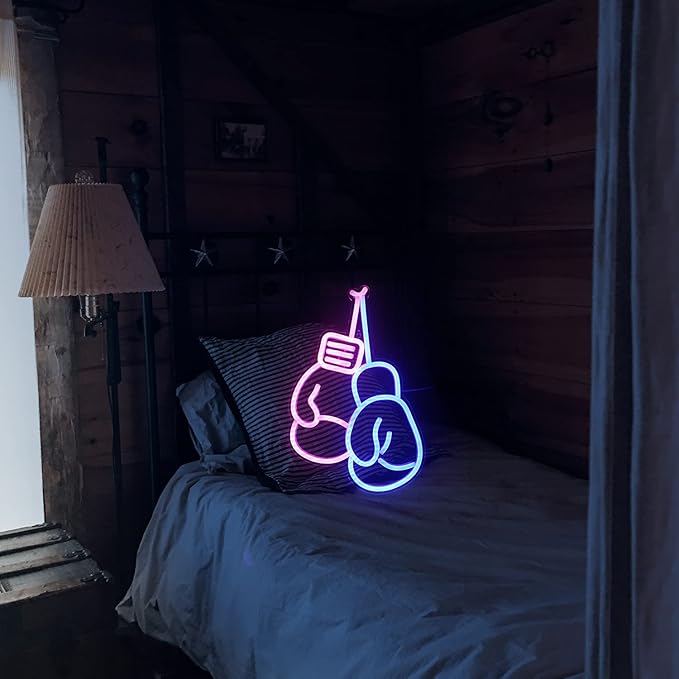 Lucunstar Boxing Gloves Neon lights Pink Blue LED Light Sign Boxing Gloves Neon - Image 6