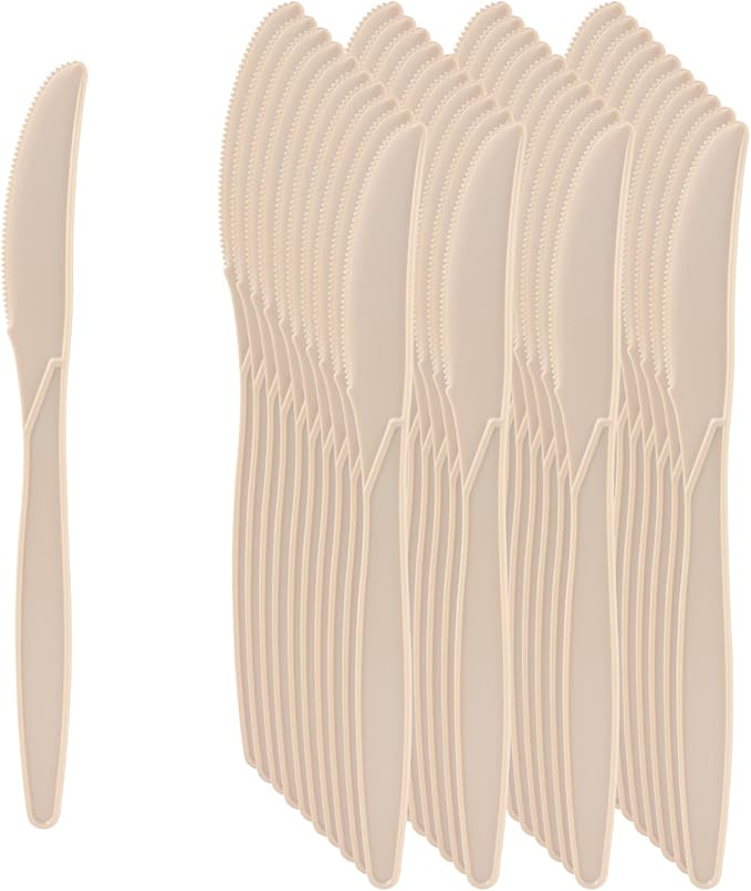 100% Compostable Knives 50 Count, Disposable Knives No Plastic Knives Heavy by SOVEGLEE