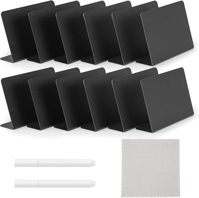 12 Pcs 4"x3" Mini Chalkboard Signs by JEFURE