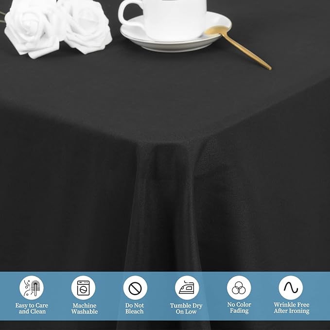 4 Pack Black Tablecloths for 6ft Rectangle Tables 60 x 102 Inch - Image 4