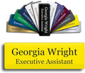 Custom Engraved Name Tag 1" x 3" Personalized Badge Magnetic or Pin Backing by GemAwards