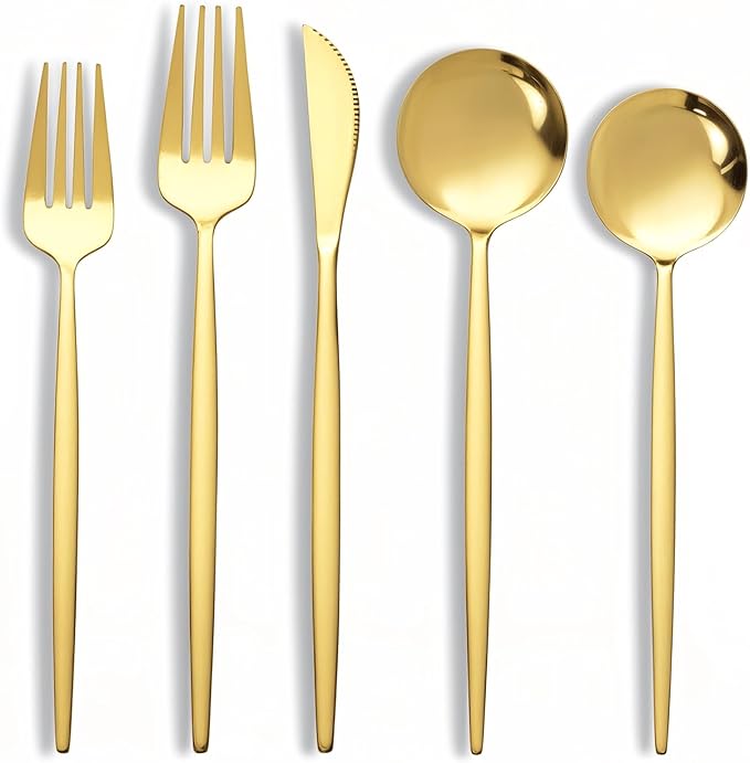 NOCCUR 20-Piece Gold Silverware Set by NOCCUR