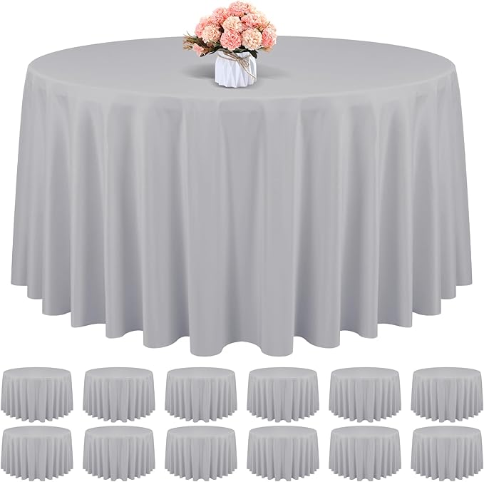 12 Pack Round Tablecloth 120 Inch by REWOMC