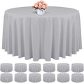 12 Pack Round Tablecloth 120 Inch by REWOMC