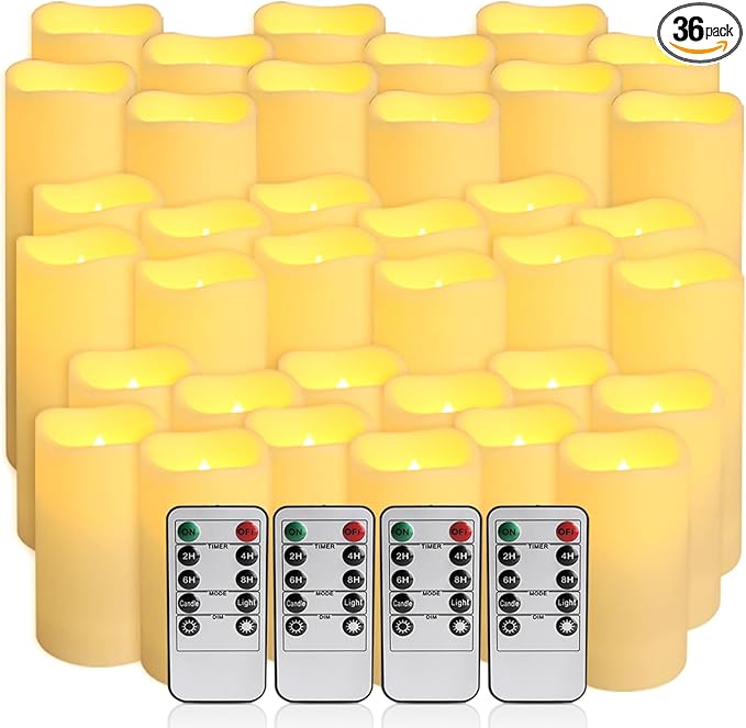 36-Pack Flickering Flameless Candles by Wfmolcand
