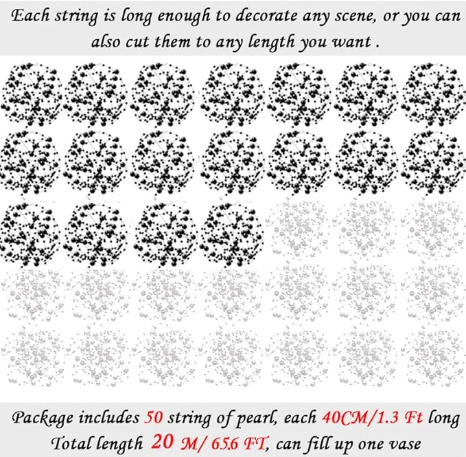 50 PCS Artificial Pearl String Beads - Image 2