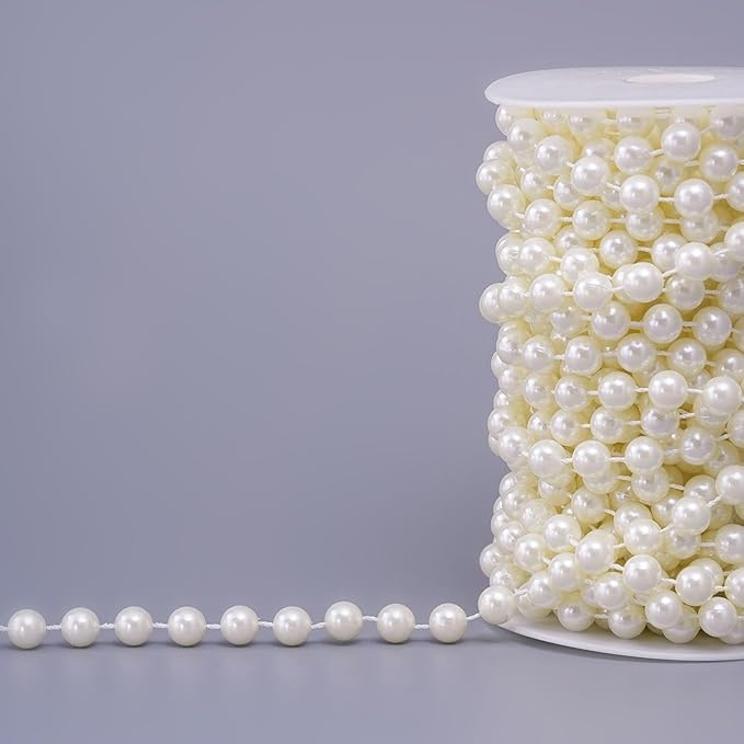 20 Yards/59 Feet Pearl Garland Craft String Pearls, Faux Pearl - Image 5