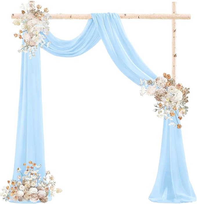 Baby Blue Wedding Arch Draping Fabric 29" x 20 FT Blue Wedding Drapes - Image 2