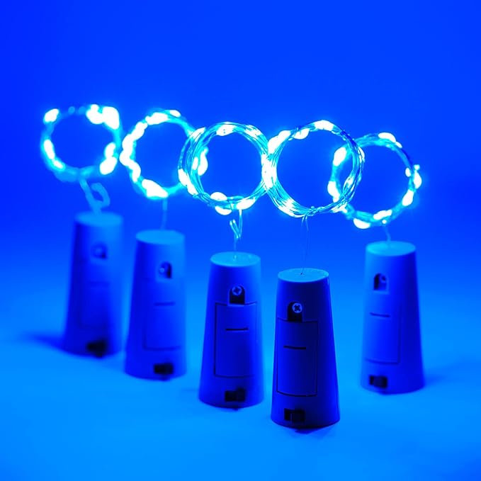 Wine Bottle Lights with Cork 15Pack 10 LED 40 Inches Battery Operated Silver - Image 6