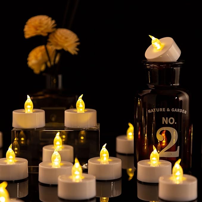 Nancia 150PACK Flameless LED Tea Lights, Warm Yellow, 200 Hours Battery-Powered - Image 3