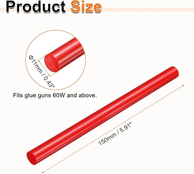 HARFINGTON 10pcs Hot Glue Sticks 0.43" Dia x 5.91" Long EVA Mini Hot Melt - Image 2
