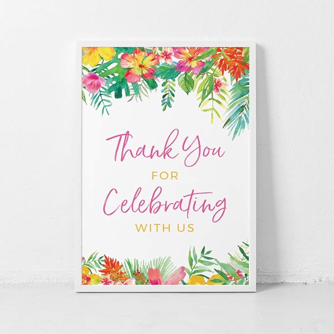 Andaz Press Extra Large Wedding Easel Board Party Sign, 12x18-inch, Tropical - Image 4