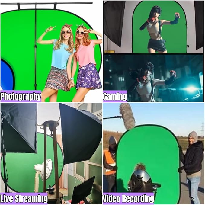 Blue Green Screen Backdrop Double Sided Collapsible Greenscreen Backdrop - Image 6