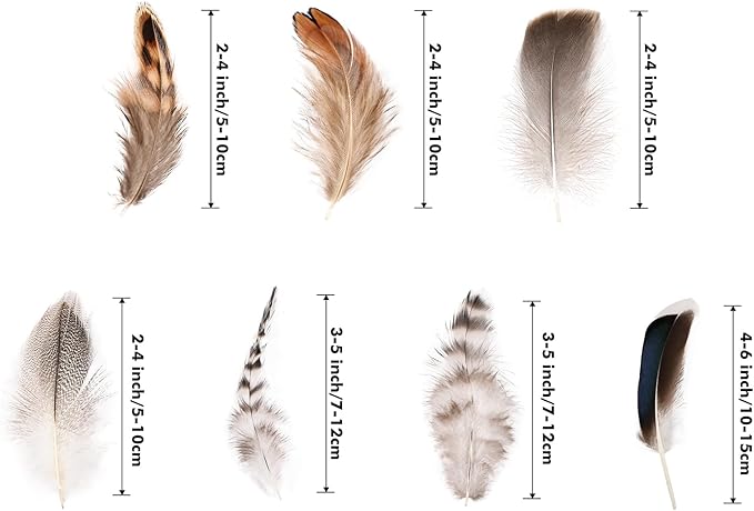 MAOFENG 210pcs 7 Styles Natural Bulk Feathers Assorted Mixed Feathers - Image 2