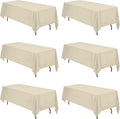 BRILLMAX 6 Pack Beige Tablecloths 70 x 120 Inch by BRILLMAX