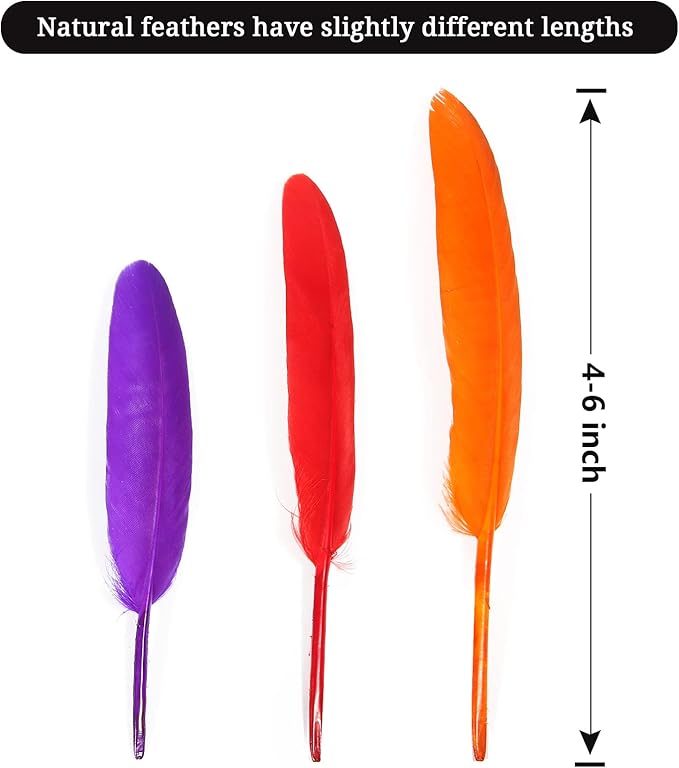 FeelfunFeather 120pcs Mix Colur Goose Cochettes Feather 4-6 inch 10-15cm Bulk - Image 2