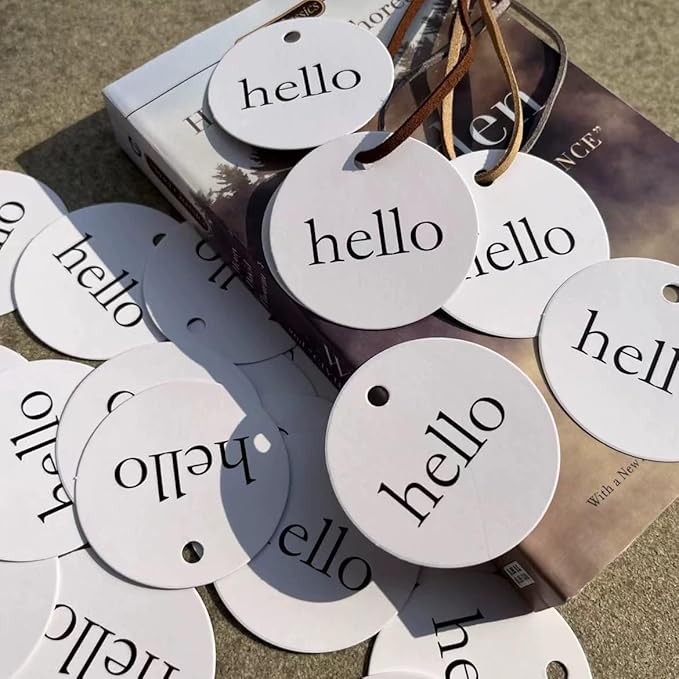 100/200/500 Pack Custom Round Tag Personalized Name Paper Tags Customize Any - Image 4