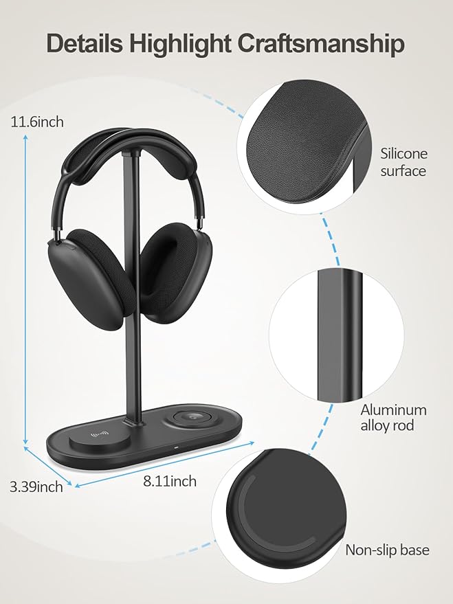 TopMade 5 in 1 Headphone Stand for Desk - Image 7
