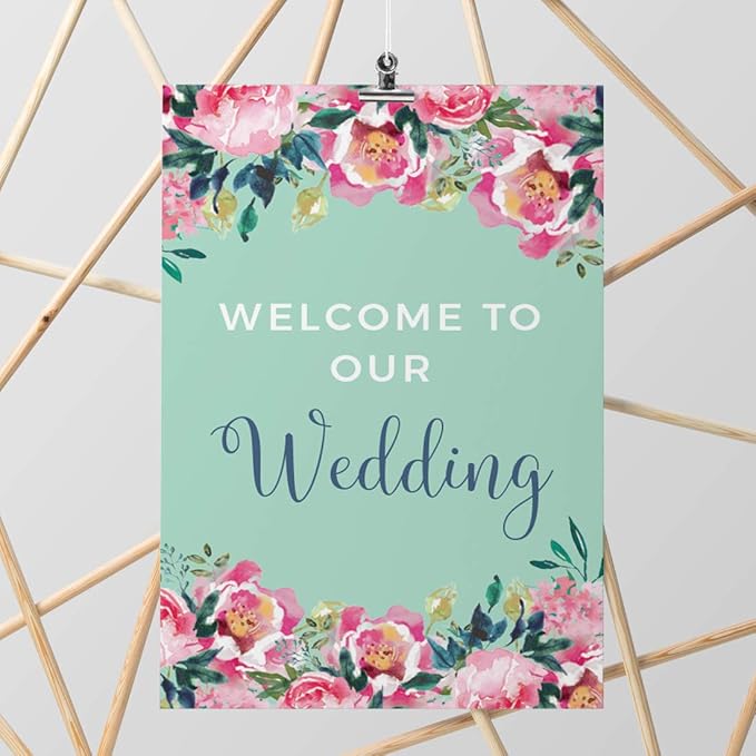 Andaz Press Extra Large Wedding Easel Board Party Sign, 12x18-inch, Tea Party - Image 5