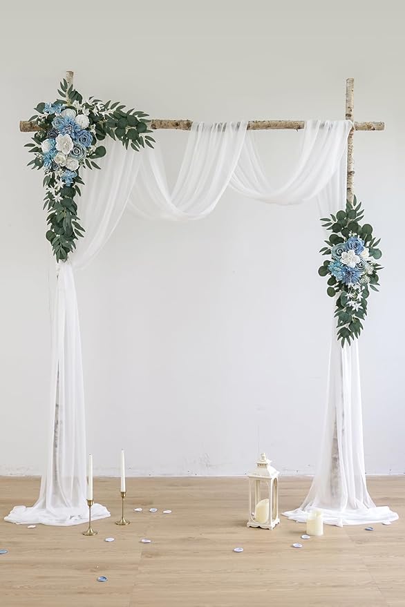 Light Blue Artificial Wedding Arch Flowers Kit - Image 2
