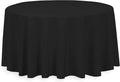 LinenTablecloth 132-Inch Round Polyester Tablecloth Black by LTCLINENS