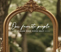 Our Favorite People Decal for Calligraphy Wedding Seating Chart Sign for Vinyl by DiscoverBeautifulGiftsHere