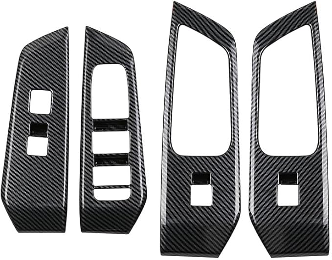 4pcs Carbon Fiber Style Front Rear Doors Window Glass Lift Switch Panel Cover by Deebior
