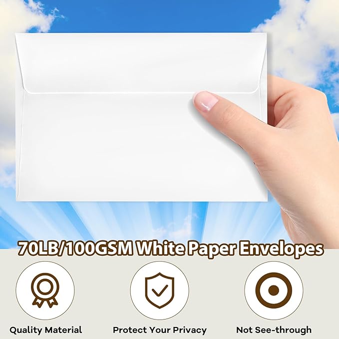 gisgfim 1000 Pcs A6 Envelopes 4.75x6.5 Inches Self Adhesive Invitation Envelopes - Image 5