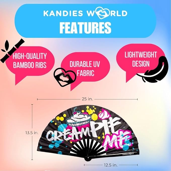 Kandies World Custom Festival Folding Hand Fan - Image 2