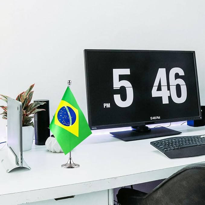 Brazil Flag Brazilian Flags, Small Mini Brazilian Desk Flag, Used - Image 5