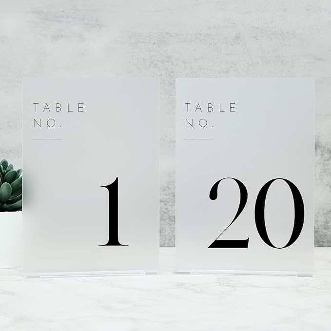 JINMURY Frosted Wedding Table Numbers 1-20 by JINMURY