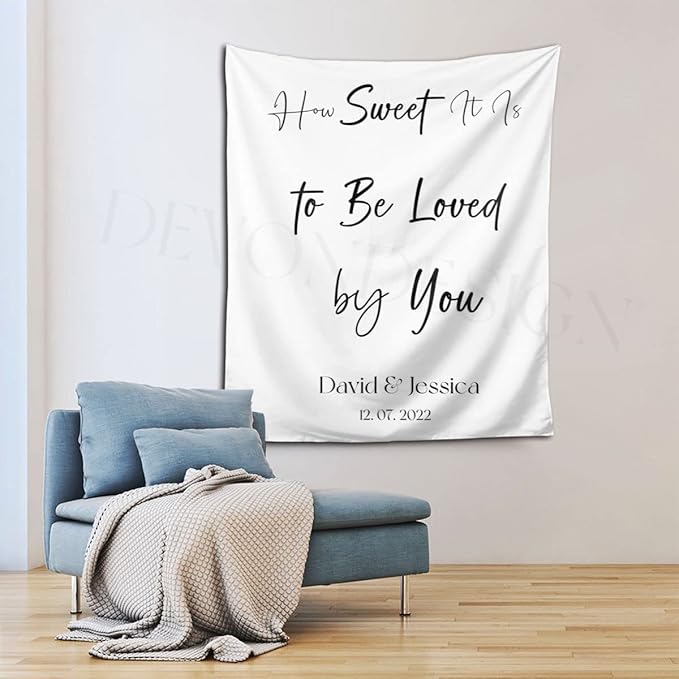 How Sweet It is to Be Loved by You Backdrop, Custom Tapestry - Image 7