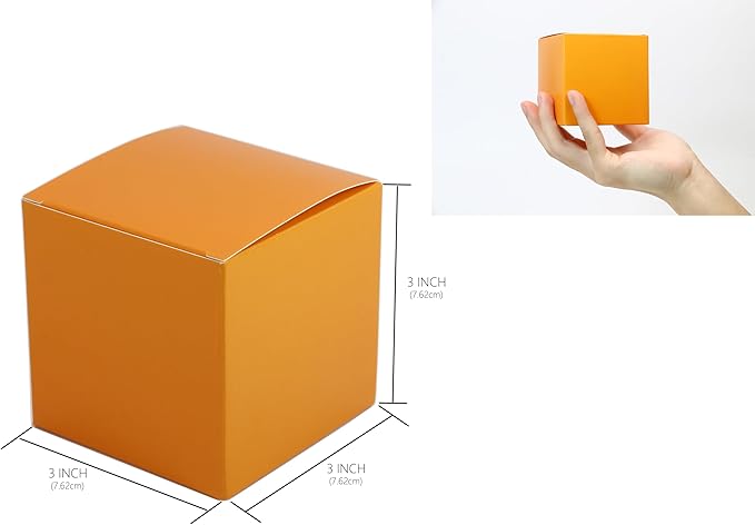 Oletx 25 Pcs Orange Paper Gift Boxes, Halloween treat boxes, Small Candy Boxes - Image 4