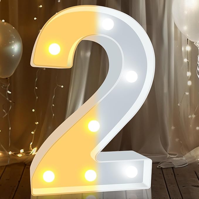 Pooqla LED Light Up Numbers, Warm White and Cool White Decorative Lighted - Image 7