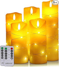 LED flameless Candle, with Embedded Starlight String, （ danip)5-Piece LED Candle by danip