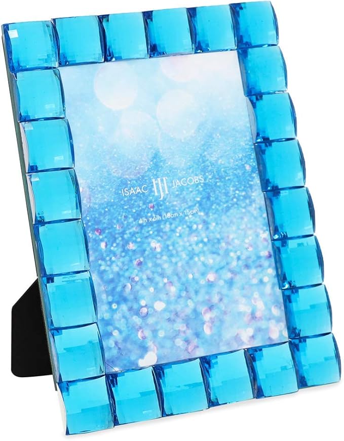 Isaac Jacobs Decorative Sparkling Turquoise Jewel Picture Frame, Photo Display by IsaacJacobs