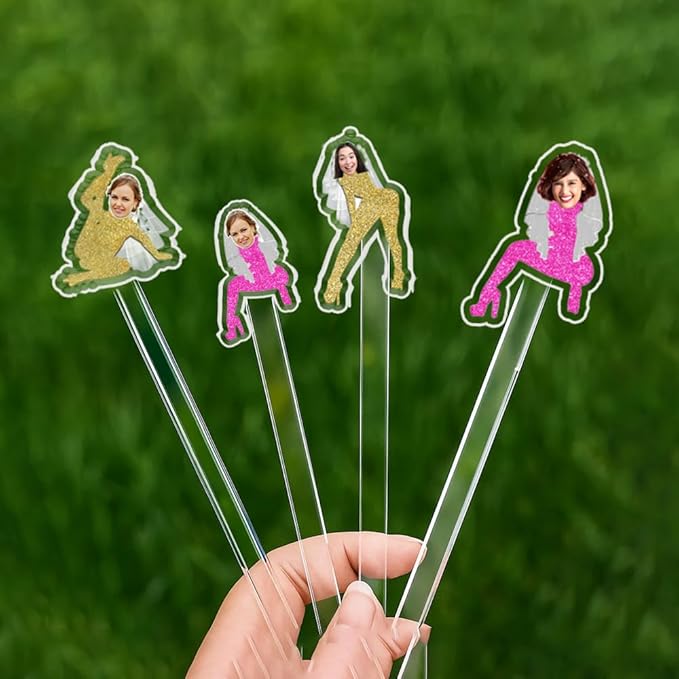 Custom 50 Pcs Double-Sided Wedding Stir Stick, Personalized Bride Face Dancers - Image 7