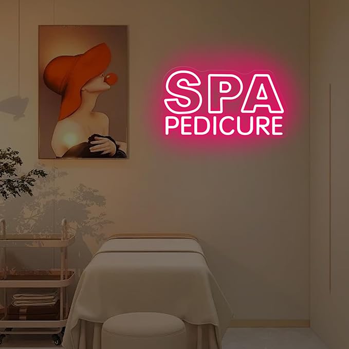 SPA Pedicure Neon Sign for Nail Salons, LED Spa Shop Cutcom Sign Lights - Image 2