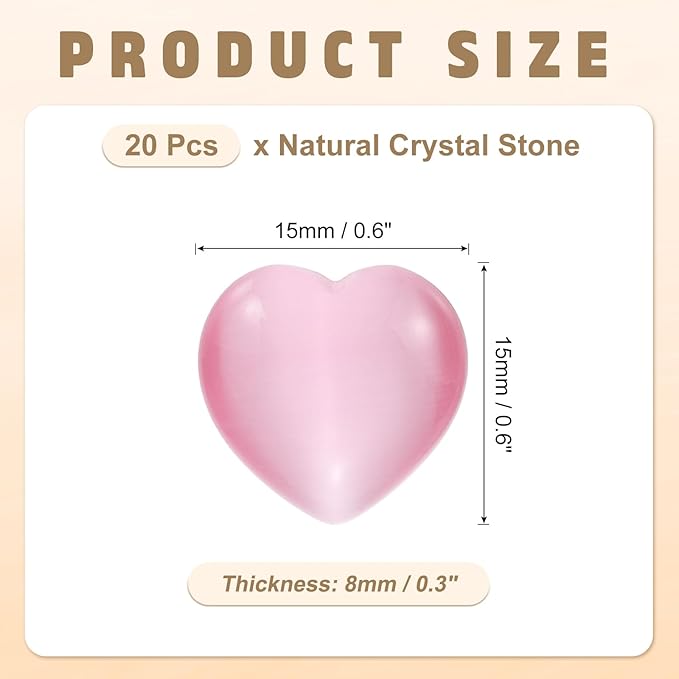 PATIKIL 20 Pcs Natural Heart Shaped Crystal Stone, 0.6 Inch Mini Polished Love - Image 2