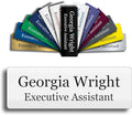 Custom Engraved Name Tag 1" x 3" Personalized Badge Magnetic or Pin Backing by GemAwards
