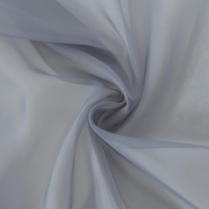 Window Gray Sheer Curtains 108 Inches Long 2 Panels Sheer Curtain Basic Rod - Image 5