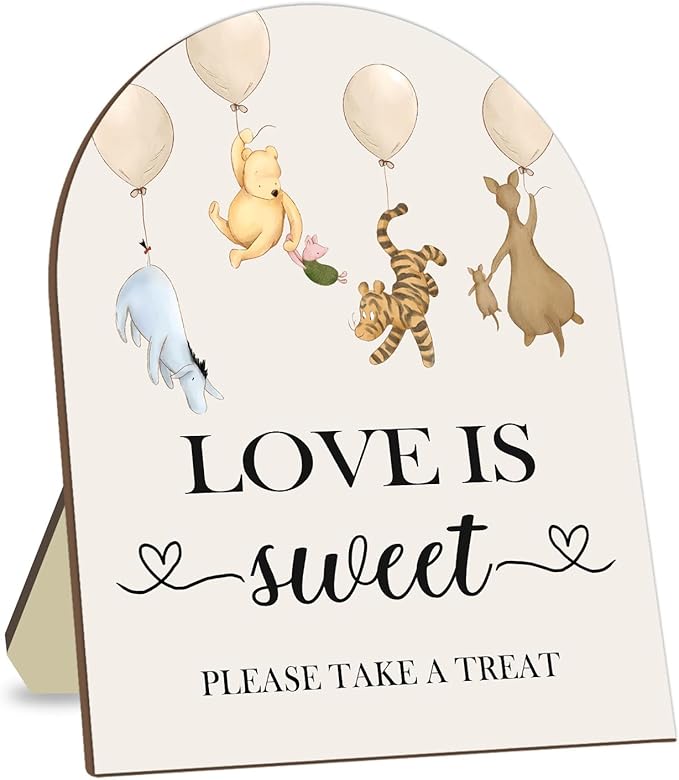 Winnie Love is Sweet Please Take A Treat Sign, Classic Pooh Love is Sweet Sign by CelebrateEveryMoment