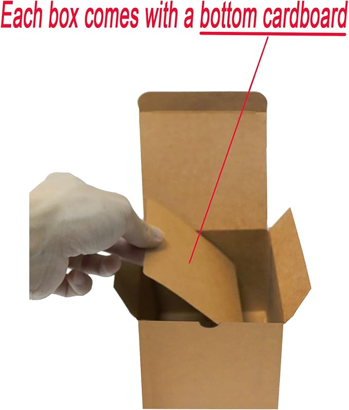 Bonfasvo Gift Boxes 30 Pack 4x4x4 inches Brown Fold Kraft Paper Boxes - Image 3