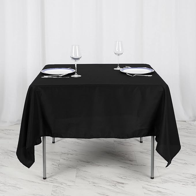 Efavormart 70" Square Linens Black Wholesale Linens Polyester Square Linen - Image 8