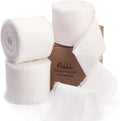 RiRibbli 3 Rolls White Ribbon 1.5 Inch x 18Yards Handmade Cotton Frayed Fringe by Ribbli